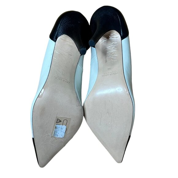 Zara Basic Leather Pointed Toe Heels in Black & White Size 39 with Minor Flaws - Picture 7 of 10